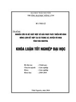 Nghiên cứu và đề xuất một số giải pháp phát triển mô hình nông lâm kết hợp tại xã Tràng Xá, huyện Võ Nhai, tỉnh Thái Nguyên