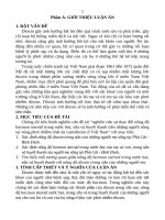 Nghiên cứu sự thay đổi nồng độ hormon steroid trong nước bọt, sữa và huyết thanh trên những người sống tại vùng phơi nhiễm chất Da camdioxin ở Việt Nam