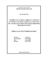 Nghiên cứu lượng Carbon (C) tích lũy của rừng Vầu đắng (Indosasa angustata Mc. Clure) tại xã Bảo Linh, huyện Định Hóa, tỉnh Thái Nguyên