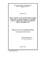 Thực trạng và giải pháp phát triển kinh tế tư nhân trong sự nghiệp công nghiệp hoá, hiện đại hoá ở Việt Nam hiện nay