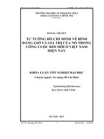 Tư tưởng Hồ Chí Minh về bình đẳng giới và giá trị của nó trong công cuộc đổi mới ở Việt Nam hiện nay