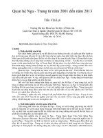 Quan hệ Nga - Trung từ năm 2001 đến năm 2013