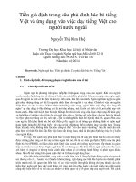Tiền giả định trong câu phủ định bác bỏ tiếng Việt và ứng dụng vào việc dạy tiếng Việt cho người nước ngoài