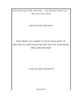 PHÁT TRIỂN CÁC NGHIỆP VỤ NGÂN HÀNG QUỐC TẾ ĐỐI VỚI CÁC NGÂN HÀNG THƯƠNG MẠI VIỆT NAM TRONG ĐIỀU KIỆN HỘI NHẬP