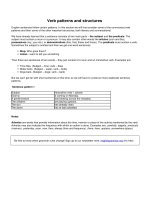 Verb patterns and structures
