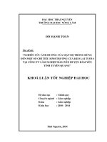 Nghiên cứu ảnh hưởng của mật độ trồng rừng đến một số chỉ tiêu sinh trưởng của keo lai tuổi 6 tại Công ty Lâm Nghiệp Hàm Yên huyện Hàm Yên tỉnh Tuyên Quang.