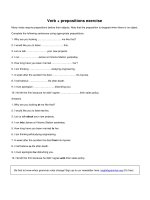 Verb  prepositions exercise