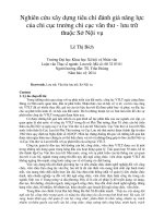 Nghiên cứu xây dựng tiêu chí đánh giá năng lực của chi cục trưởng chi cục văn thư - lưu trữ thuộc Sở Nội vụ