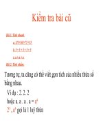 Bài giảng lũy thừa với số mũ tự nhiên_ nhân hai lũy thừa cùng cơ số môn số học 6