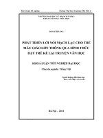 Phát triển lời nói mạnh lạc cho trẻ mẫu giáo lớn thông qua hình thức dạy trẻ kể lại truyện văn học