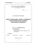 SÁNG KIẾN KINH NGHIỆM  Using Communicative Tasks or Activities to  Promote High School Students  Grammatical Competence
