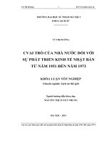 Vai trò của nhà nước đối với sự phát triển kinh tế Nhật Bản từ năm 1951 đến năm 1973