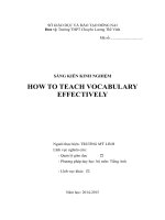 SÁNG KIẾN KINH NGHIỆM  HOW TO TEACH VOCABULARY EFFECTIVELY