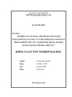 Nghiên cứu sử dụng chế phẩm nấm có ích Paecilomyces javanicus và Metarhizium anisopliae trong phòng trừ sâu xanh bướm trắng (Peieris rapae) hại rau họ hoa thập tự.