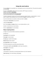 Using the word advice