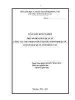 SÁNG KIẾN KINH NGHIỆM  MỘT SỐ BIỆN PHÁP QUẢN LÝ CÔNG TÁC CHỦ NHIỆM LỚP Ở TRƯỜNG THPT ĐỊNH QUÁN, HUYỆN ĐỊNH QUÁN, TỈNH ĐỒNG NAI