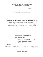 SÁNG KIẾN KINH NGHIỆM  BIỆN PHÁP QUẢN LÝ NÂNG CAO NĂNG LỰC CHO ĐỘI NGŨ GIÁO VIÊN DẠY HỌC  ELEARNING TRƯỜNG THPT VĨNH CỬU