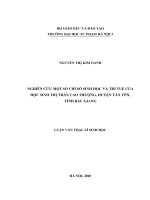 Nghiên cứu một số chỉ số sinh học và trí tuệ của học sinh thị trấn Cao Thượng, Huyện Tân Yên, Tỉnh Bắc Giang