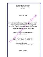 Một số giải pháp hoàn thiện quản lý chất lượng dạy học của phòng giáo dục và đào tạo tại các trường trung học cơ sở thuộc quận long biên   hà nội