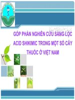 GÓP PHẦN NGHIÊN CỨU SÀNG LỌC ACID SHIKIMIC TRONG MỘT SỐ CÂY THUỐC ở VIỆT NAM