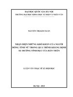 Nhận diện những khó khăn của người đồng tính nữ trong quá trình khẳng định xu hướng tính dục của bản thân