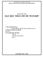 hồ sơ dư thi dạy học theo chủ đề tích hợp tích hợp những vấn đề xã hội trong bài đọc văn