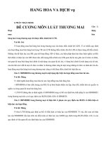 ĐÈ CƯƠNG MÔN LUẢT THƯƠNG MAI