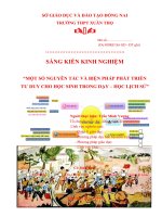 Sáng kiến kinh nghiệm  MỘT SỐ NGUYÊN TẮC VÀ BIỆN PHÁP PHÁT TRIỂN TƯ DUY CHO HỌC SINH TRONG DẠY – HỌC LỊCH SỬ