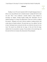 Sáng kiến kinh nghiệm  Using Webquest to Encourage Vo Truong Toan High School Students’ Reading Skill