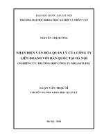 Nhận diện văn hóa quản lý của Công ty liên doanh với Hàn Quốc tại Hà Nội (nghiên cứu trường hợp công ty Megastudy