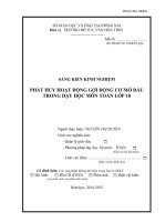 Sáng kiến kinh nghiệm  PHÁT HUY HOẠT ĐỘNG GỢI ĐỘNG CƠ MỞ ĐẦU TRONG DẠY HỌC MÔN TOÁN LỚP 10