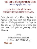 TRỊ LIỆU BẰNG DINH DƯỠNG LUẬN ÁN TIẾN SĨ Y KHOA THEO PHƯƠNG PHÁP OHSAWA