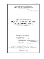 Sáng kiến kinh nghiệm   MỘT SỐ TÍNH CHẤT SỐ HỌC CỦA HỆ SỐ NHỊ THỨC