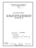DẠY HỌC MÔN SINH HỌC 10 THEO ĐỊNH HƯỚNG PHÁT TRIỂN NĂNG LỰC HỌC SINH THÔNG QUA  DẠY HỌC DỰ ÁN