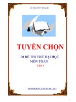 tuyển chọn 100 đề thi thử đại học môn toán