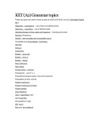 KET Grammar topics