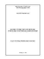 Dạy học văn học việt nam trung đại ở trung học cơ sở theo quan điểm tích hợp