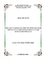 Chế tạo và khảo sát một số tính chất đặc trưng của vi sợi Xenluloxơ và vi sợi Xenlulozơ Phtalat