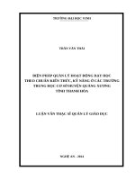 Biện pháp quản lý hoạt động dạy học theo chuẩn kiến thức, kỹ năng ở các trường trung học cơ sở huyện Quảng Xương tỉnh Thanh Hóa