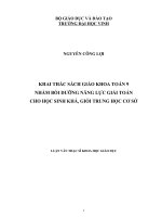Khai thác sách giáo khoa toán 9 nhằm bồi dưỡng năng lực giải toán cho học sinh khá, giỏi trung học cơ sở