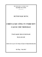Chiến lược công ty TNHH MTV cao su Chư Mom Ray