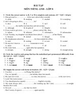 10 đề ôn hè tiếng anh lớp 8