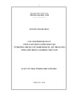 Các giải pháp quản lý nâng cao chất lượng đào tạo ở trường trung cấp nghề kinh tế - kỹ thuật số 2, tổng liên đoàn lao động việt nam