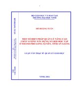 Một số biện pháp quản lý nâng cao chất lượng xây dựng xã hội học tập ở thành phố long xuyên, tỉnh an giang