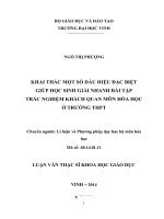 Khai thác một số dấu hiệu đặc biệt giúp học sinh giải nhanh bài tập trắc nghiệm khách quan môn hóa học ở trường trung học phổ thông