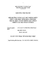 Bồi dưỡng năng lực huy động kiến thức cho học sinh khá, giỏi bậc THCS thông qua phát triển các bài toán cơ bản
