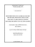 Một số biện pháp nâng cao hiệu quả dạy học môn hóa học theo hướng tích cực hóa nhận thức của học sinh ở các trường trung học phổ thông vùng sâu tỉnh lâm đồng