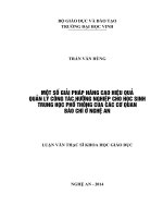 Một số giải pháp nâng cao hiệu quả quản lý công tác hướng nghiệp cho học sinh trung học phổ thông của các cơ quan báo chí ở nghệ an