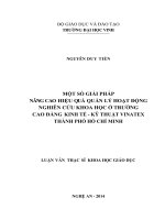 Một số giải pháp nâng cao hiệu quả quản lý hoạt động nghiên cứu khoa học ở trường cao đẳng kinh tế   kỹ thuật VINATEX thành phố hồ chí minh
