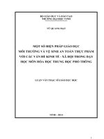 Một số biện pháp giáo dục môi trường và vệ sinh an toàn thực phẩm với các vấn đề kinh tế   xã hội trong dạy học môn hóa học trung học phổ thông